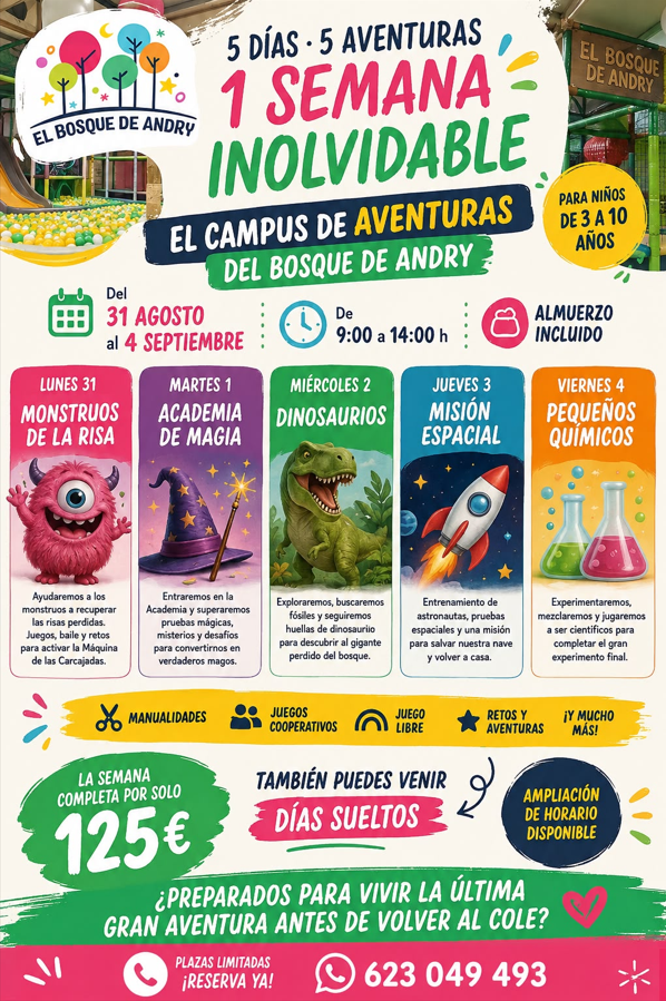 Días sin cole, campus de verano, conciliación familiar.