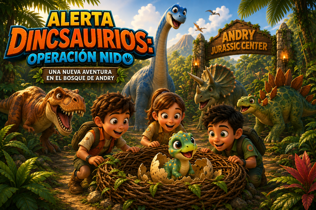 Cartel horizontal de Alerta Dinosaurios: Operación Nido