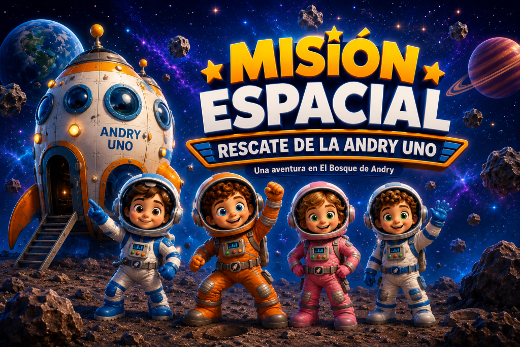Cartel horizontal de Misión Espacial: Rescate de la Andry Uno